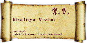 Nicsinger Vivien névjegykártya